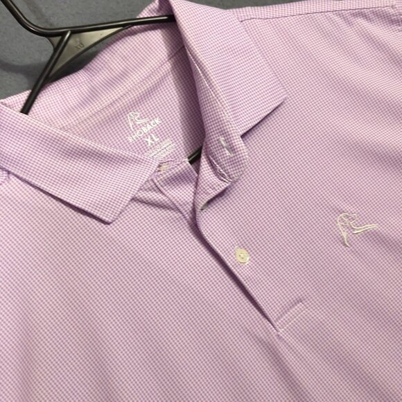 Rhoback Shirt Mens XL Purple Dogstooth Houndstooth Short Sleeve Polo Performance - Picture 1 of 8